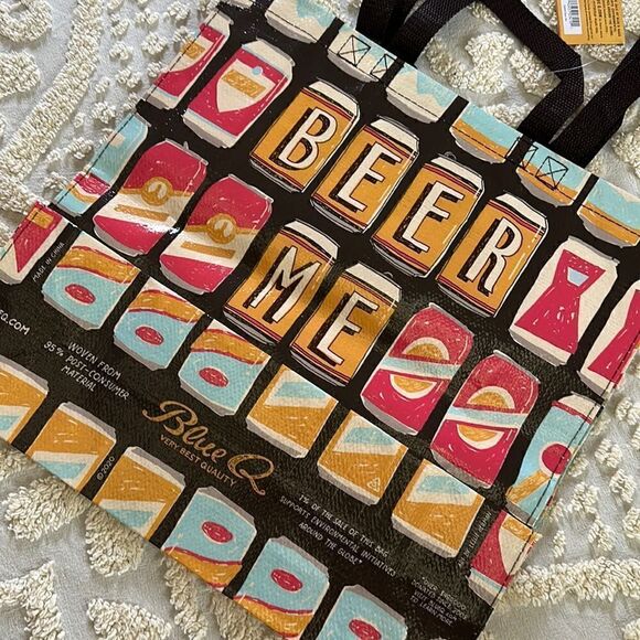 Blue Q Recycled Plastic Large Shopper Tote - Beer - Picture 3 of 16